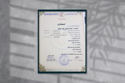 شهادة التسجيل بالنقابة العامة لأطباء مصر